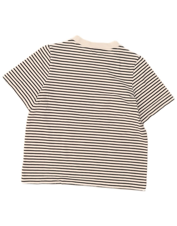 Cos Camiseta para mujer Top UK 10 Small White Stripe Cotton