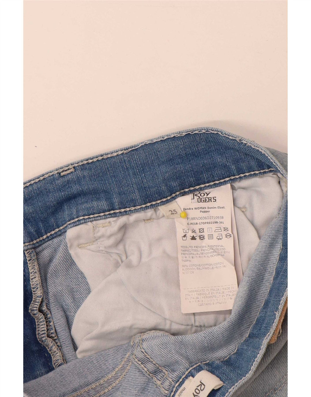 Roy Rogers Jeans desgastados para mujer W25 L28 Algodón azul