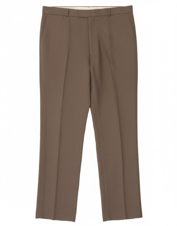 Pantalón de traje recto para hombre St. Bernard W38 L31 Poliéster marrón