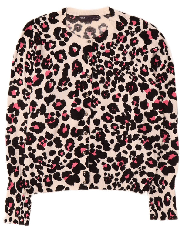 Marks & Spencer Cárdigan para mujer UK 46 Large Beige Animal Print