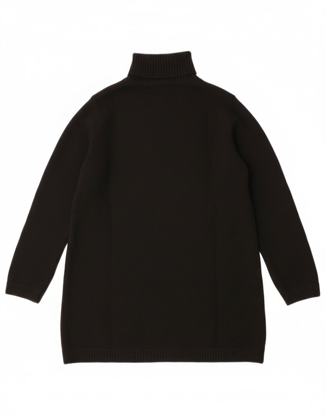 Zara Jersey Largo con Cuello Redondo para Mujer UK 44 Mediano Poliéster Negro