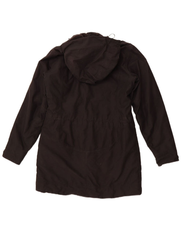 JACK WOLFSKIN Chaqueta cortavientos con capucha para mujer UK 40/40 Mediano Negro