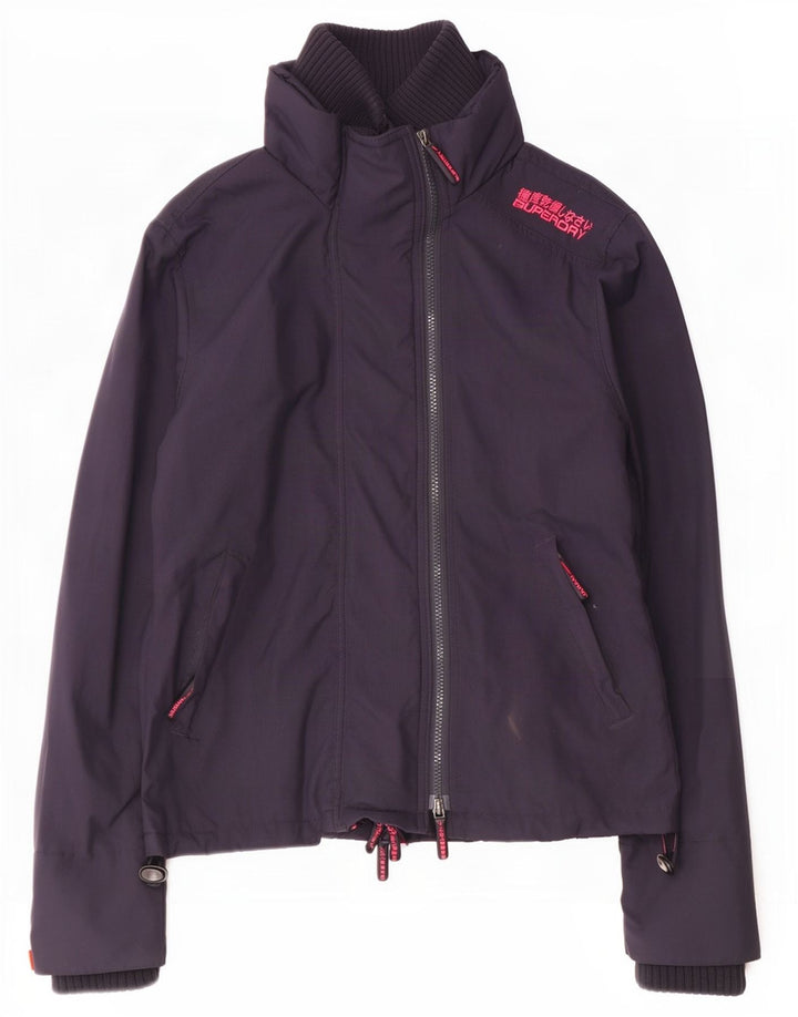 Chaqueta impermeable Superdry para mujer, talla 44, nailon azul marino mediano
