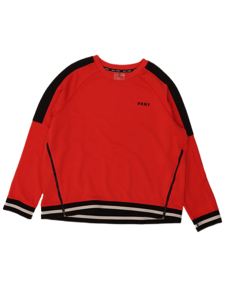 Dkny Sudadera tipo jersey para mujer UK 46 Grande Rojo Colorblock Poliéster