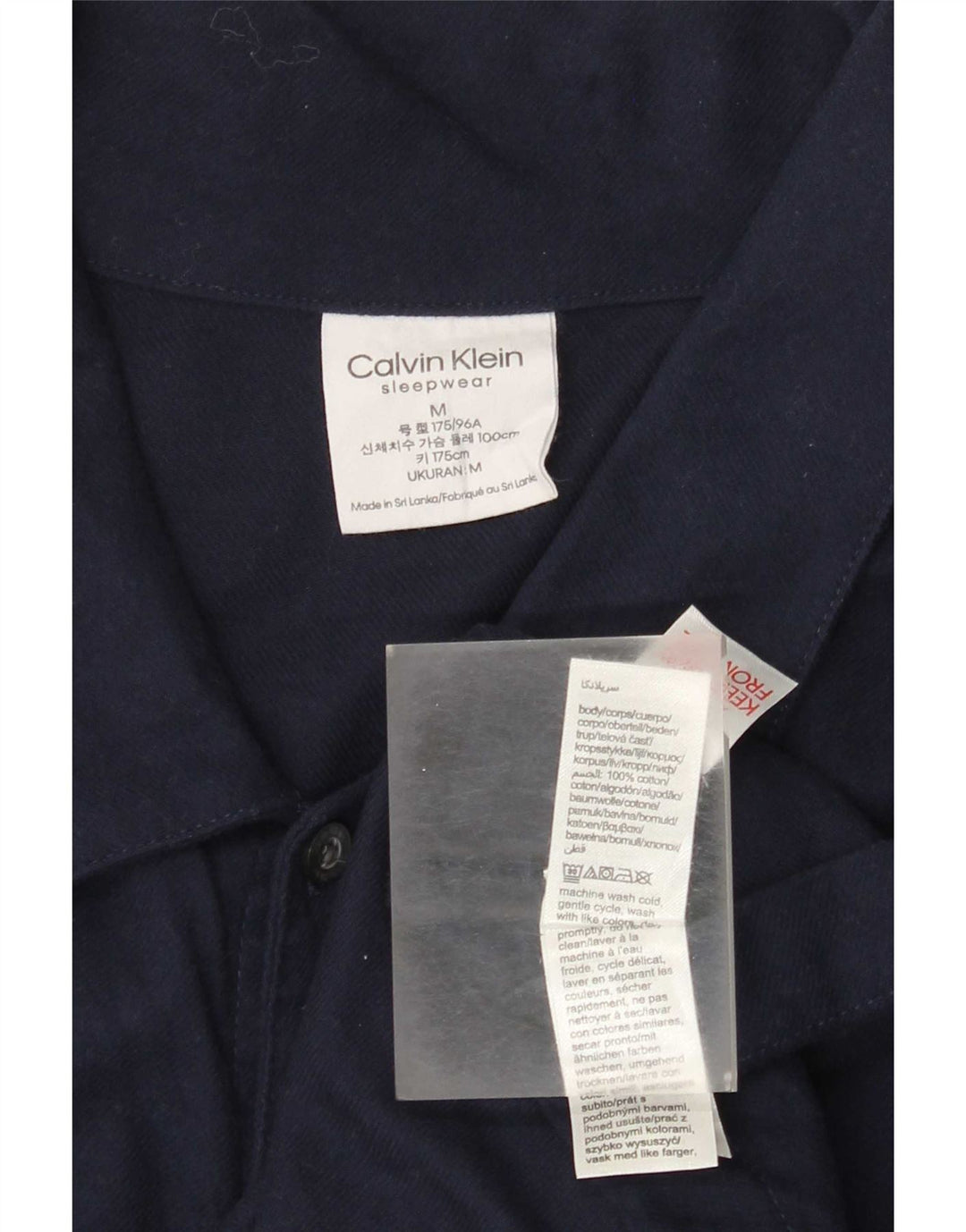 Camisa Calvin Klein Hombre Algodón Azul Marino Mediano