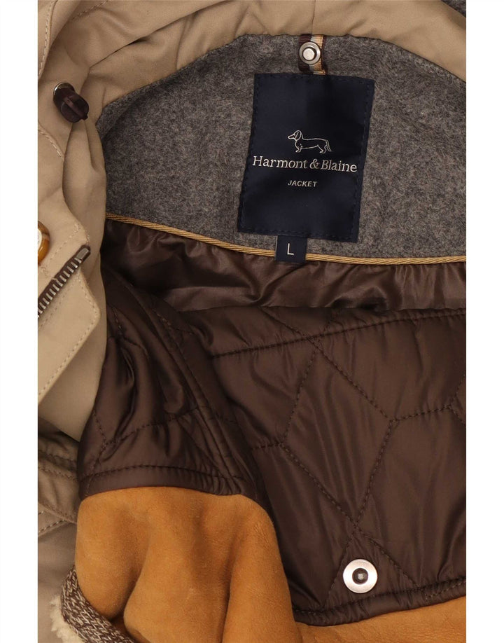 Harmont & Blaine Parka con capucha para hombre, talla 40, color beige