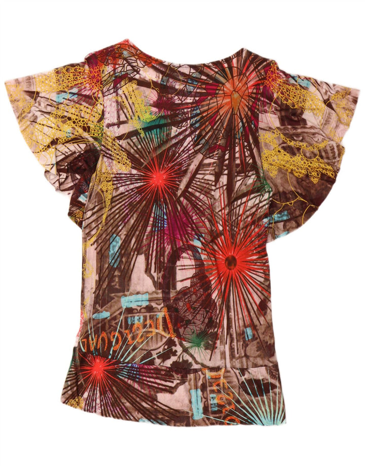 Blusa Desigual Mujer Top UK 40 XL Viscosa Patchwork Multicolor