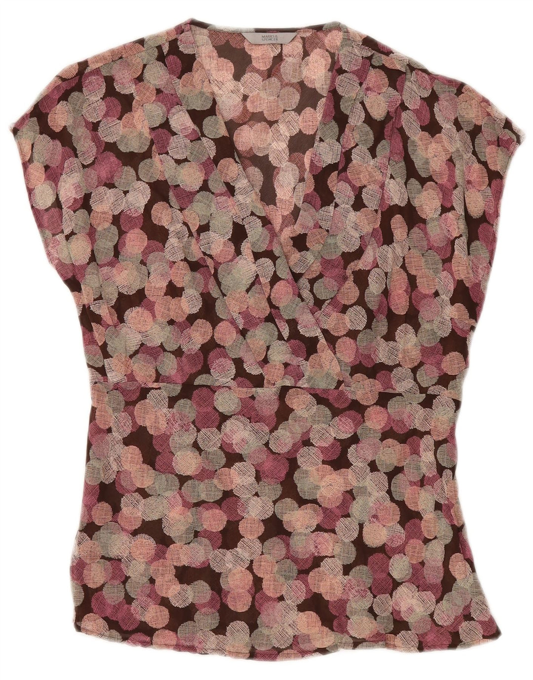 MARKS & SPENCER Blusa sin mangas para mujer UK 40 Medio Púrpura Geométrico