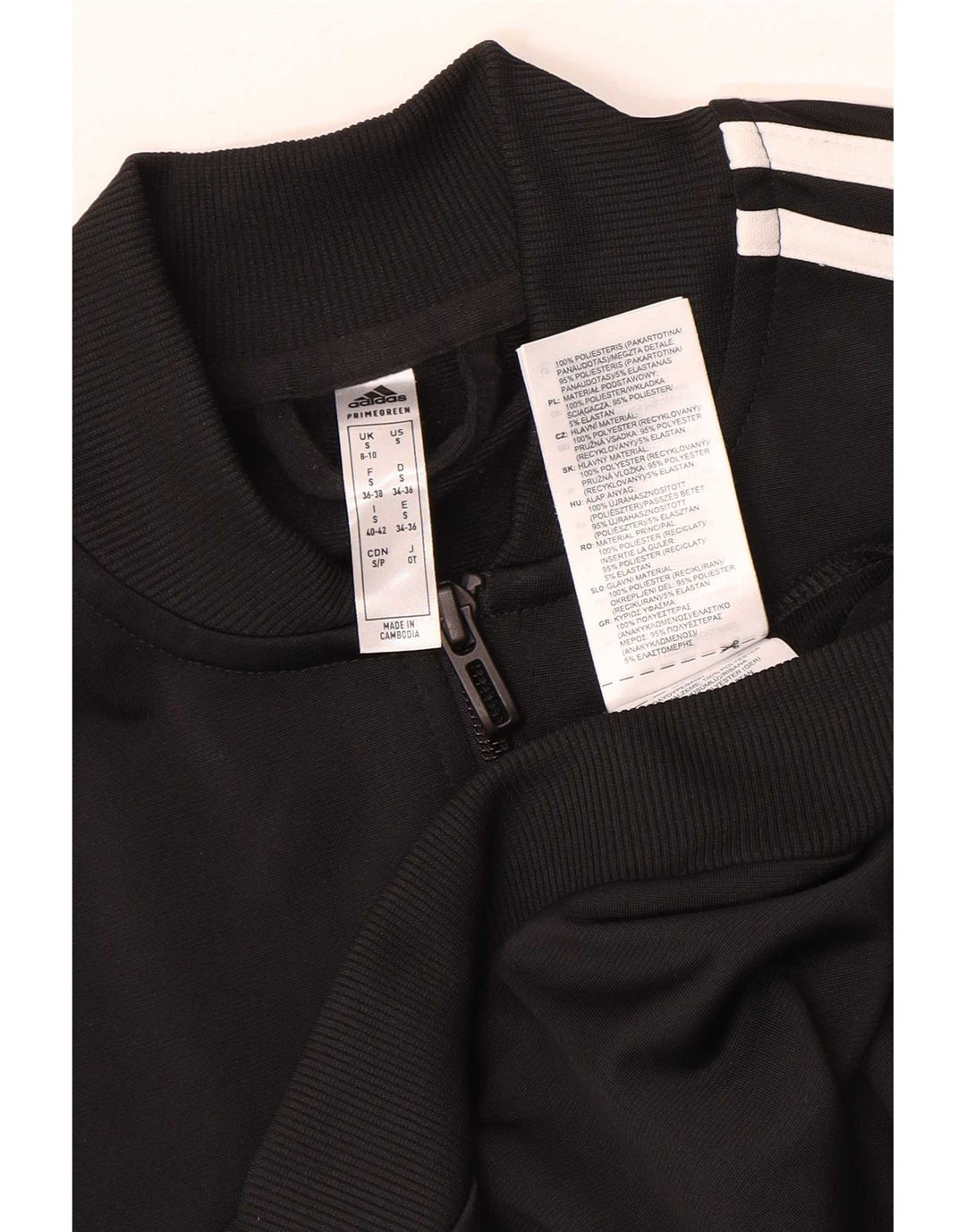 Adidas - Chaqueta de chándal para mujer, talla 8/10, poliéster negro pequeño