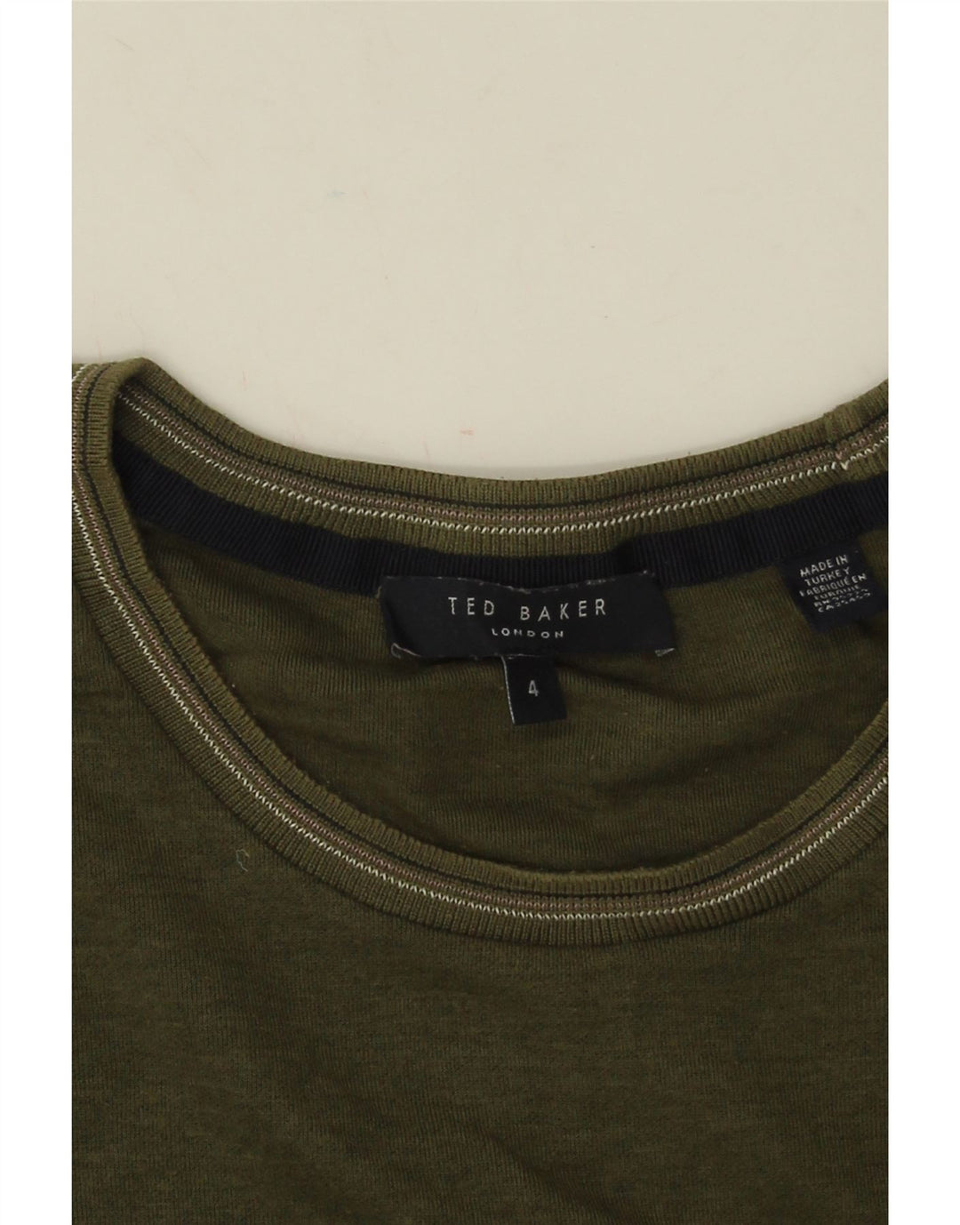 Ted Baker - Camiseta para hombre, talla 4, algodón caqui grande