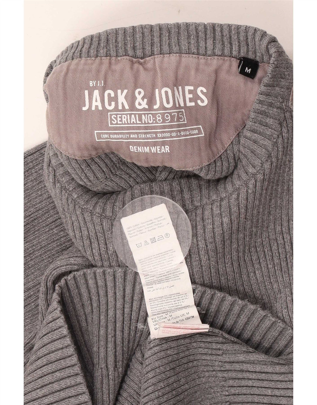 Jack & Jones Hombre Jersey De Cuello Redondo De Algodón Color Block Gris Medio
