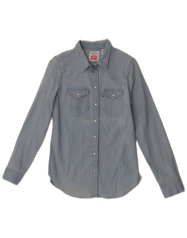 Levi's Camisa vaquera entallada para mujer UK 4 XS Algodón azul