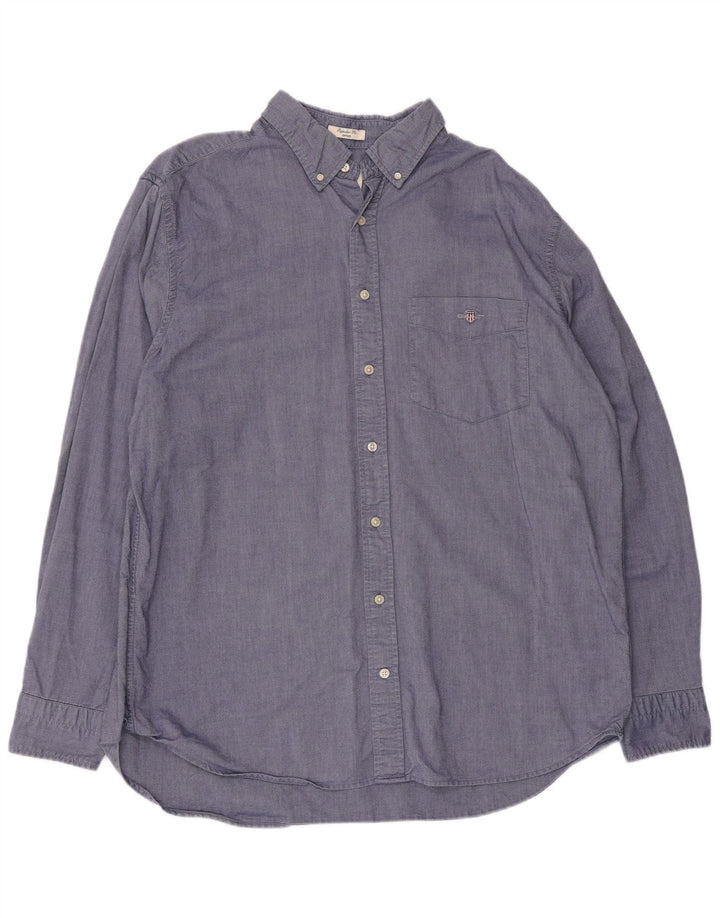 Camisa Gant Regular Fit Hombre Talla 45/46 2XL Algodón Azul