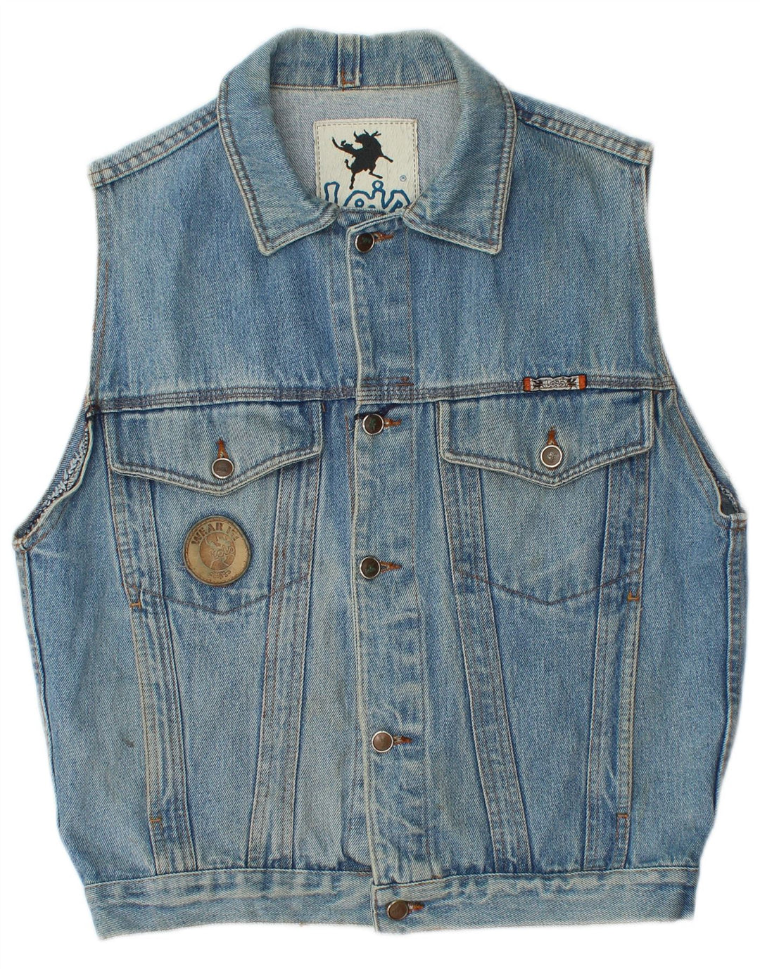 Chaleco vaquero Lois para hombre UK 38 Algodón azul medio
