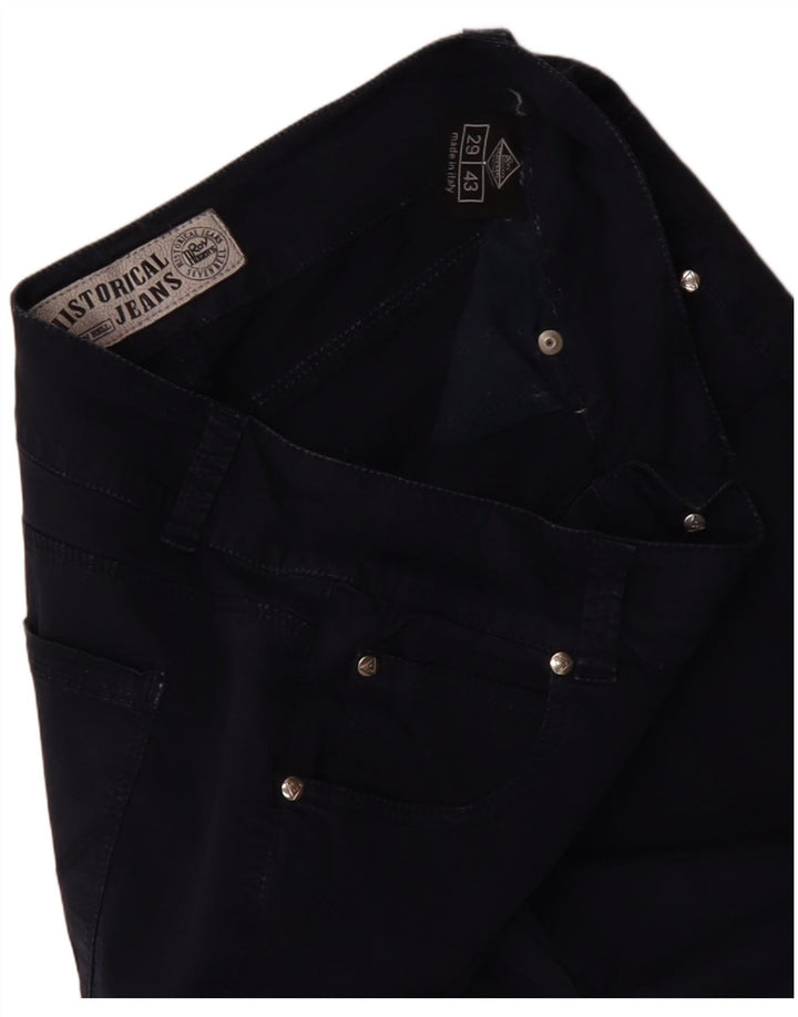 ROY ROGERS Pantalones informales ajustados para mujer W29 L34 Algodón azul marino