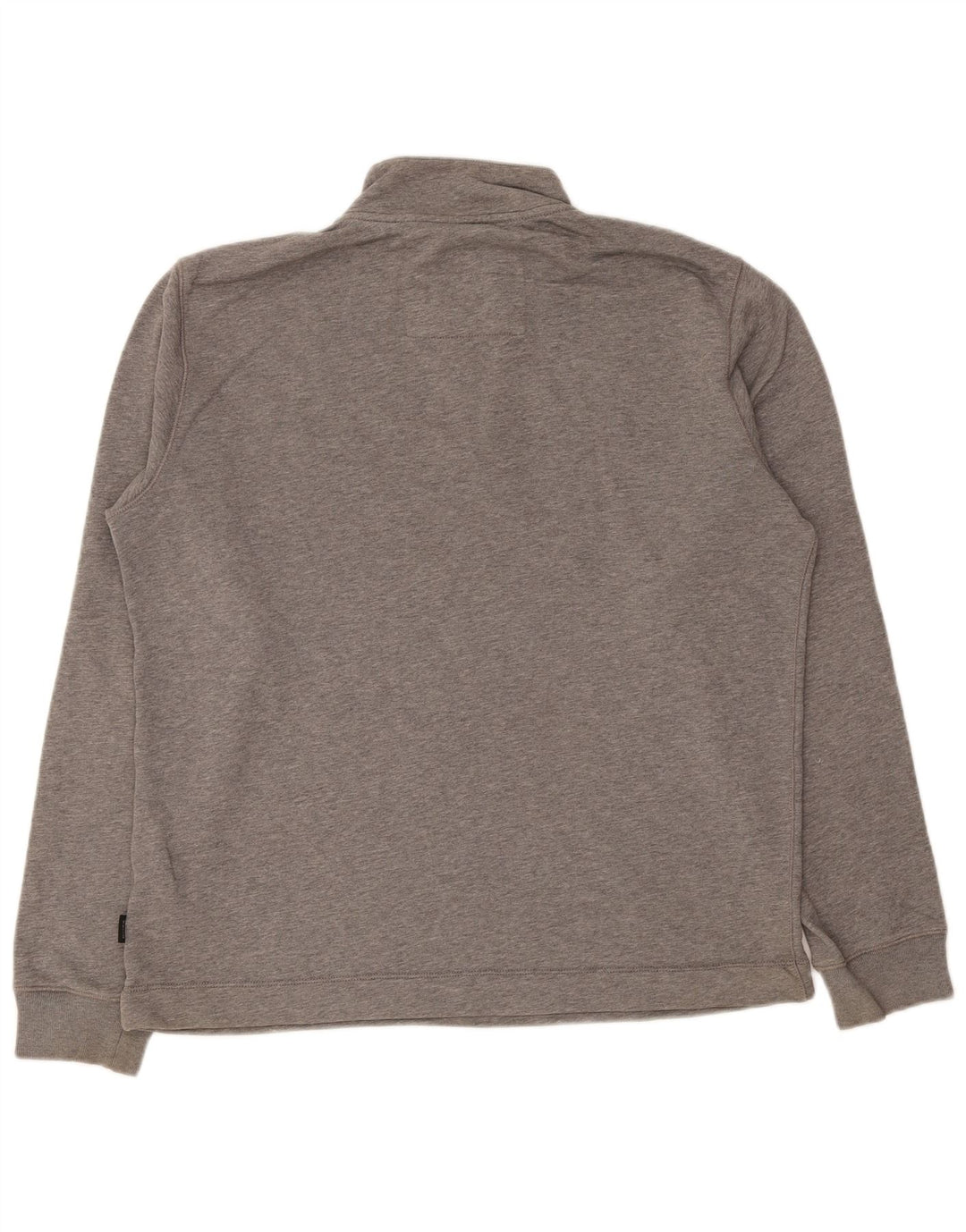 Hugo Boss Hombre Sudadera con cuello con botones Jumper Large Gris Algodón
