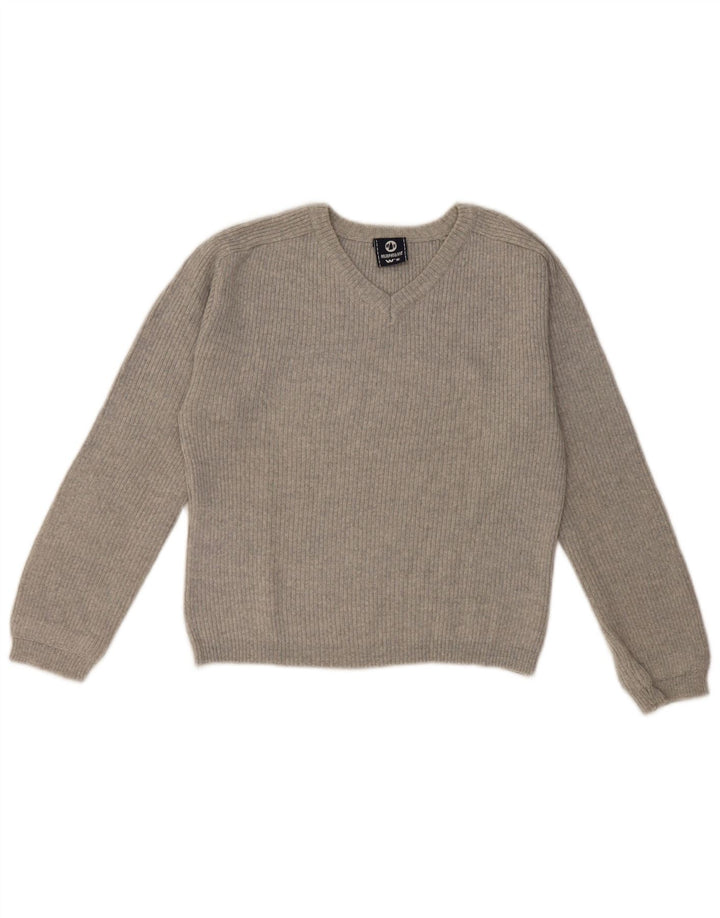 Murphy & Nye Suéter corto con cuello en V para mujer UK 40 Gris medio