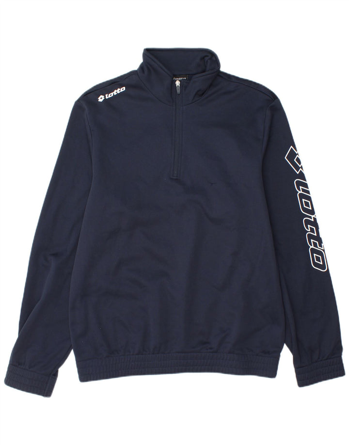 Lotto Mens Graphic Zip Neck Jersey Chándal Top Azul Marino Mediano
