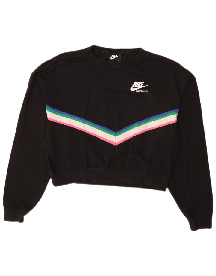 NIKE Sudadera con gráfico extragrande para mujer, talla 10, color negro