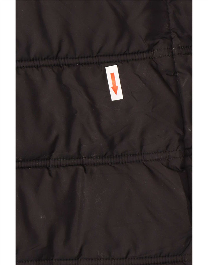 Superdry Abrigo acolchado con capucha para mujer, talla 40, poliéster negro mediano