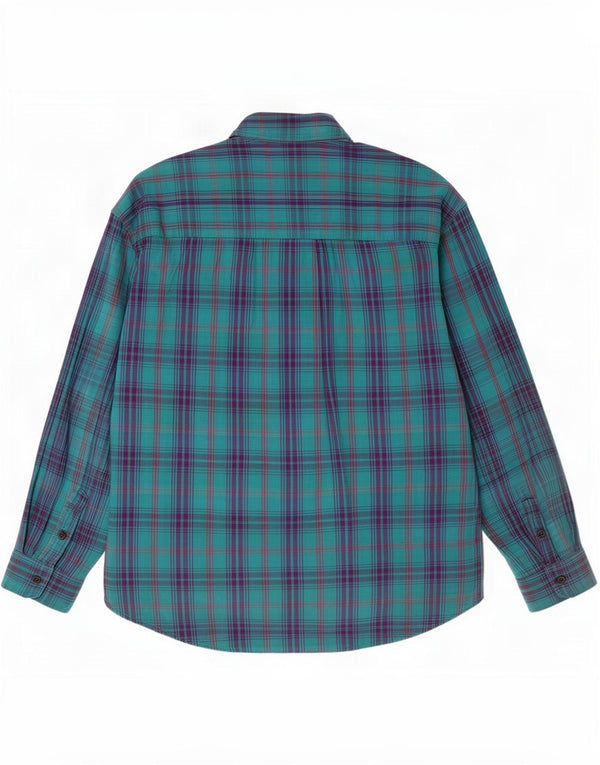 Dockers Camisa extragrande para mujer UK 46 Large Turquesa Cuadros Algodón