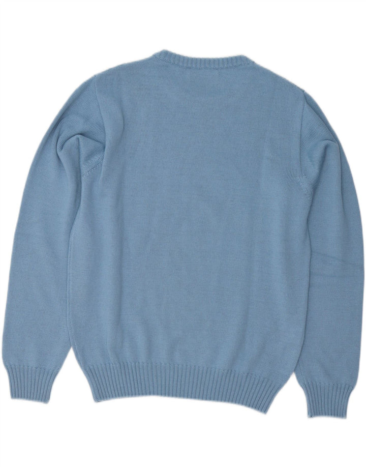 Il Granchio Jersey De Cuello Redondo Para Hombre Jersey De Lana Azul Medio Argyle/Diamond