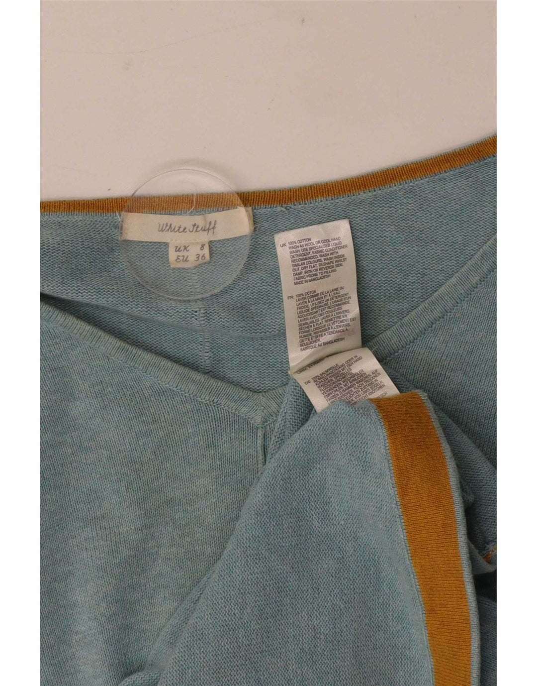 White Stuff Jersey con Cuello en V para Mujer UK 8 Small Algodón Azul