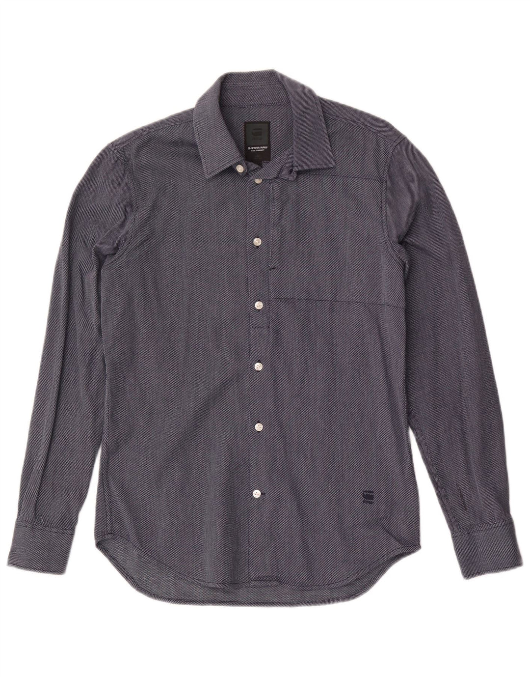 Camisa G-Star Hombre Algodón Geométrico Azul Marino Medio
