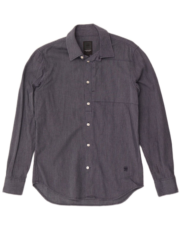 Camisa G-Star Hombre Algodón Geométrico Azul Marino Medio