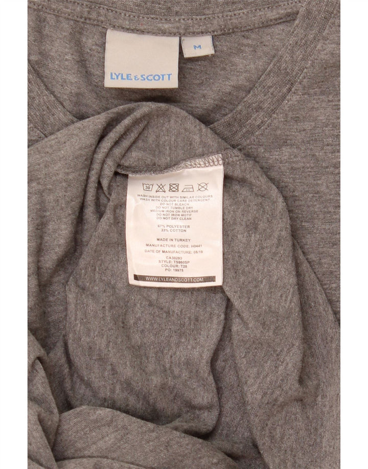 Camiseta Lyle & Scott para hombre Top poliéster moteado gris medio