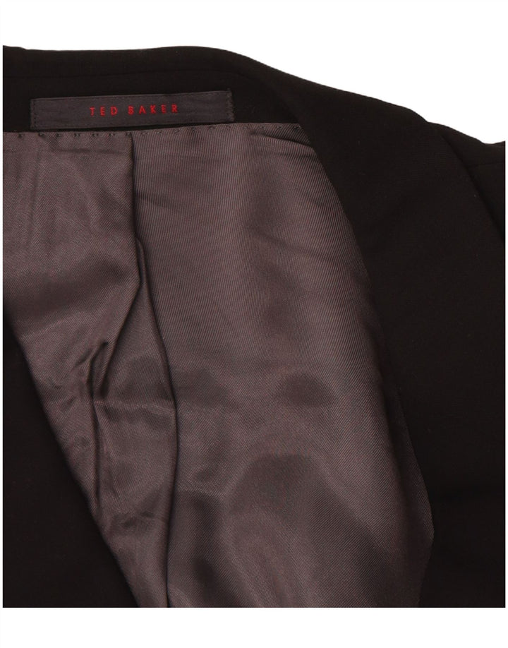 Ted Baker Chaqueta Blazer de 3 Botones para Hombre US 42 XL Negro Lana Nueva