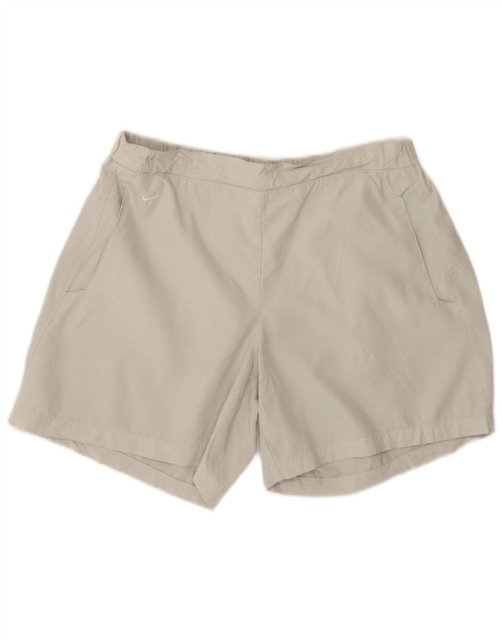 Nike - Pantalones cortos deportivos para mujer, talla 8/10, poliéster gris pequeño