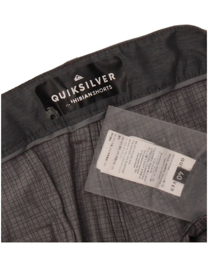 Pantalones cortos chinos QUIKSILVER para hombre W40 XL Poliamida a cuadros grises
