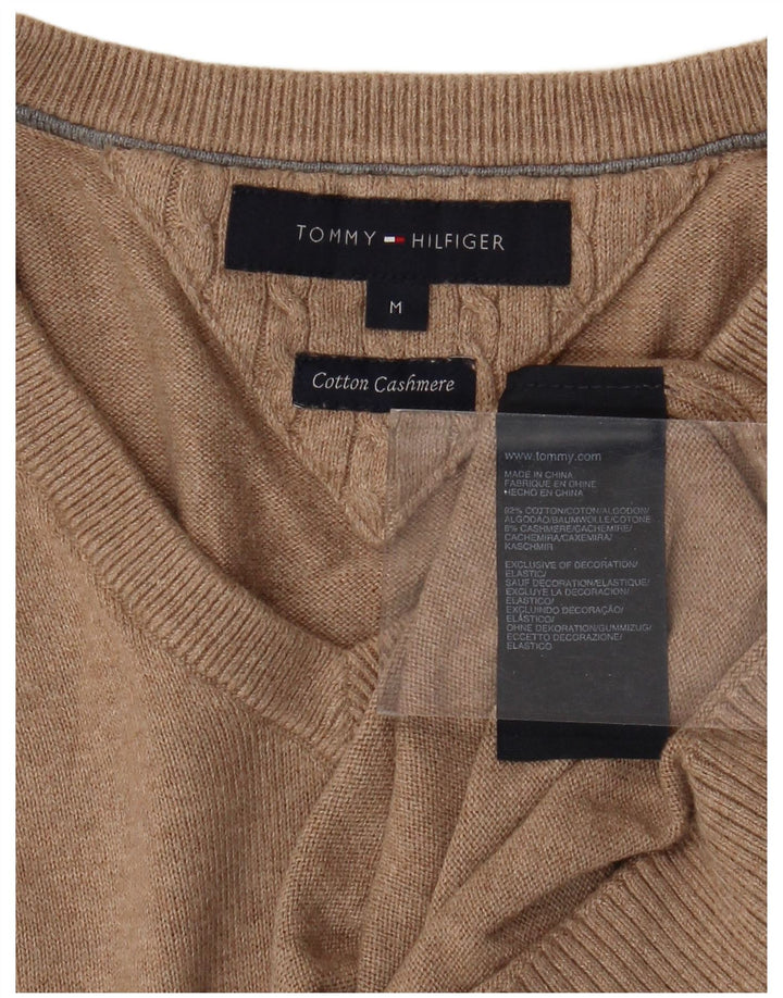 TOMMY HILFIGER Jersey con cuello en V para hombre Algodón beige medio