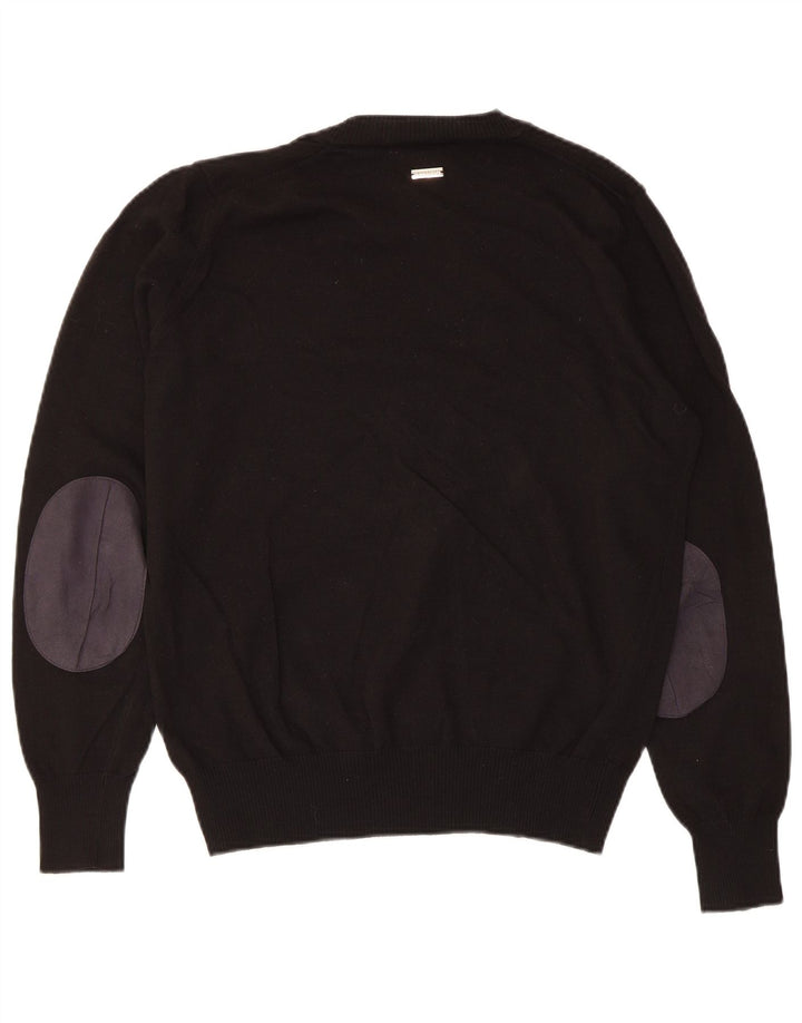 Bikkembergs Jersey con cuello en V para mujer UK 44 Lana virgen negra mediana