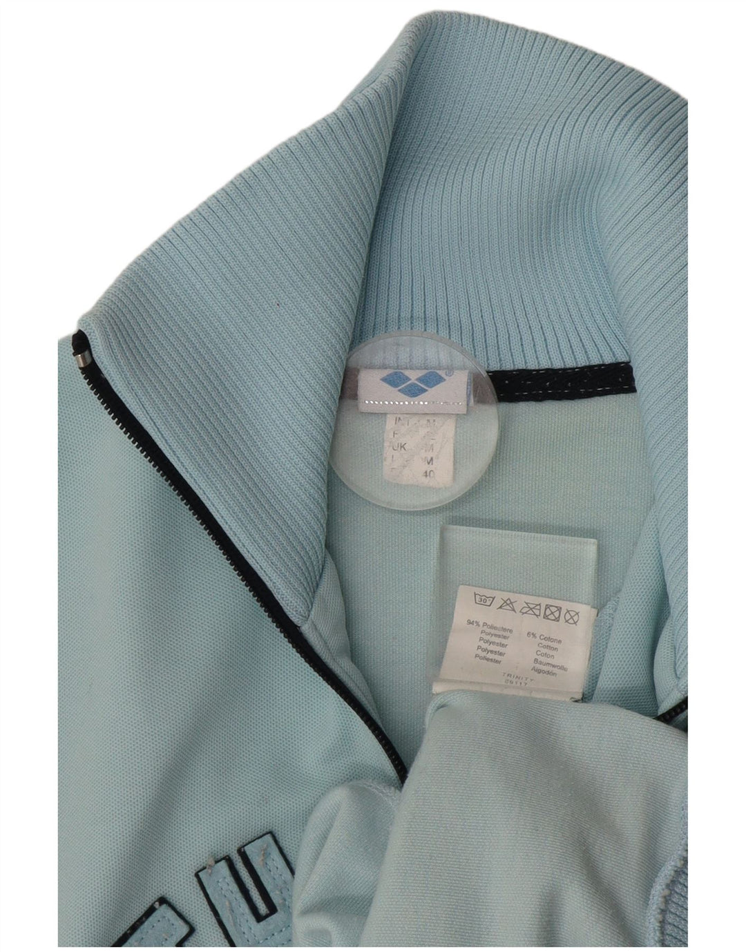 Arena Mujer Graphic Chándal Top Chaqueta Poliéster Azul Medio