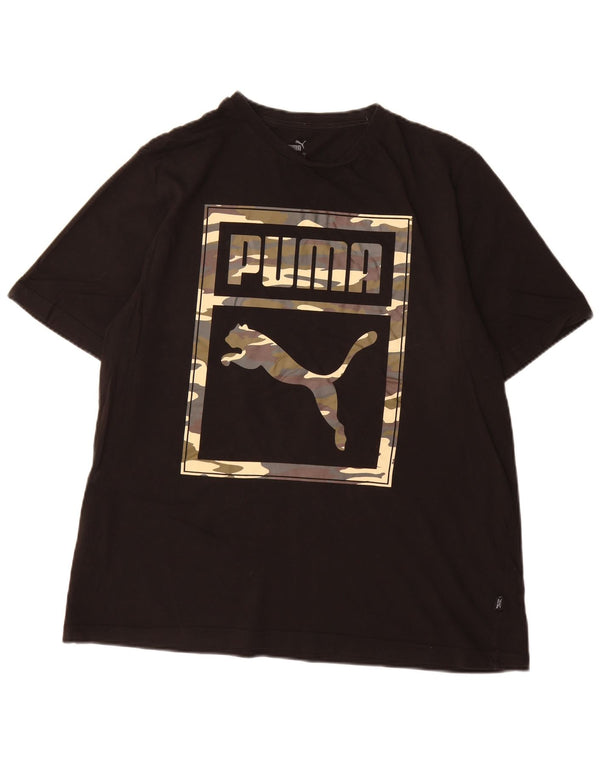 Puma Camiseta gráfica para hombre Top XL Algodón negro
