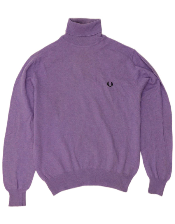 Fred Perry Jersey Regular Fit Con Cuello Vuelto Para Hombre De Lana Púrpura Grande