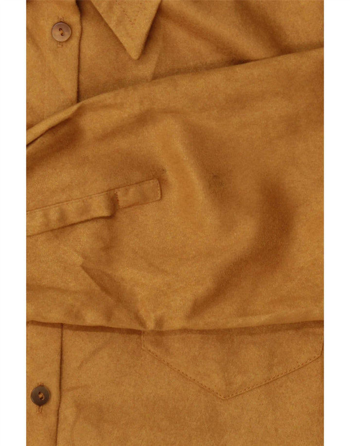 Marks & Spencer Camisa de ante sintético para mujer UK 10 Small Beige Poliéster