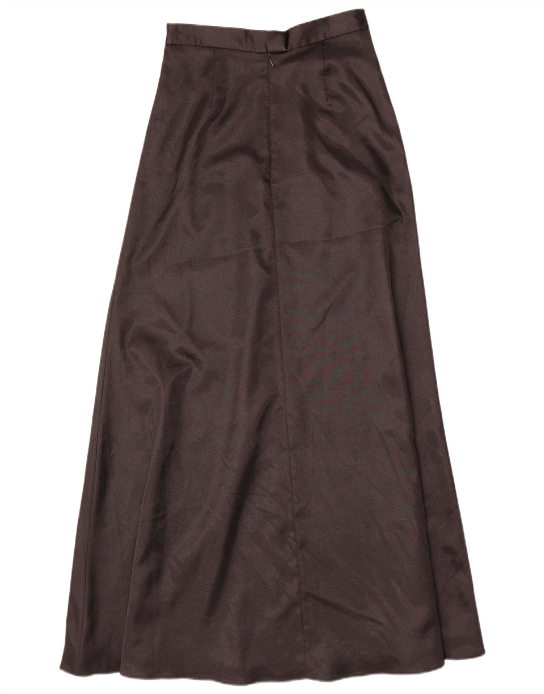 Vintage Mujer Maxi Falda Reino Unido 6 XS W24 Poliéster Negro