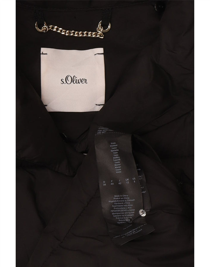 S.Oliver Abrigo acolchado sin mangas para mujer UK 40 Mediano Poliéster negro