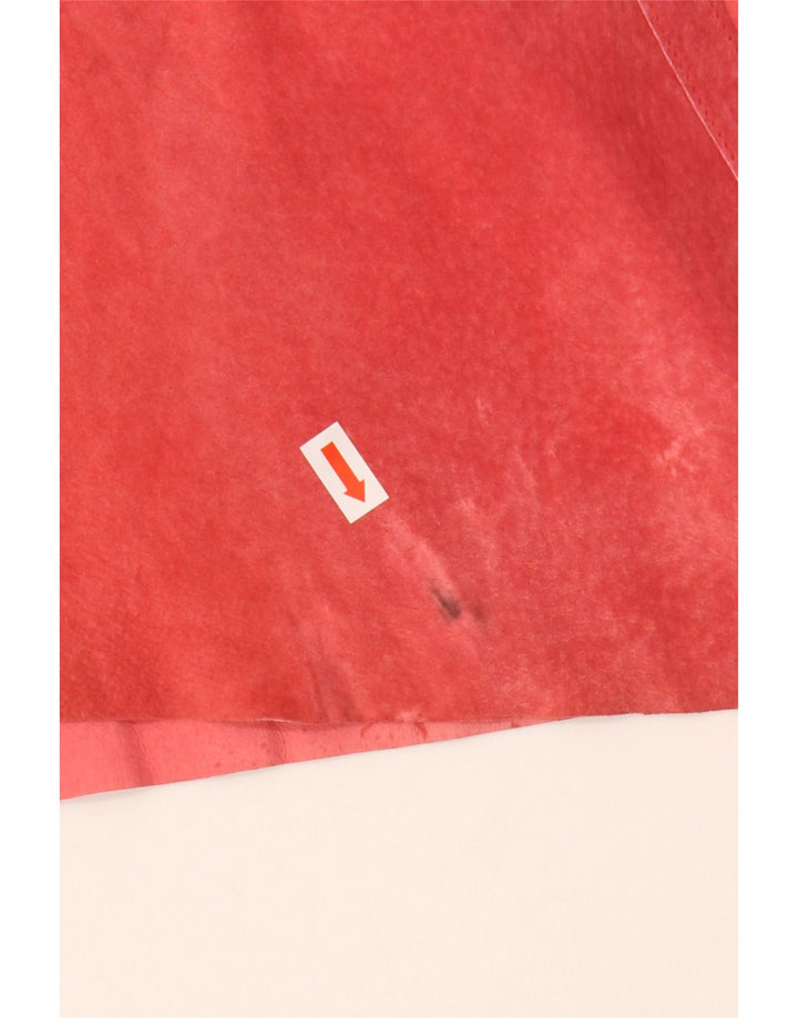 Danier Falda asimétrica de ante para mujer UK 14 Large W32 Poliéster rojo