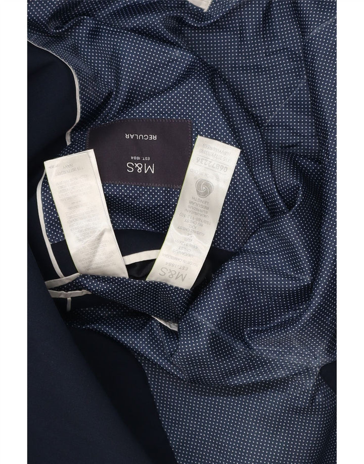 MARKS & SPENCER Chaqueta tipo blazer de corte regular con 2 botones para hombre UK 44 XL Azul marino