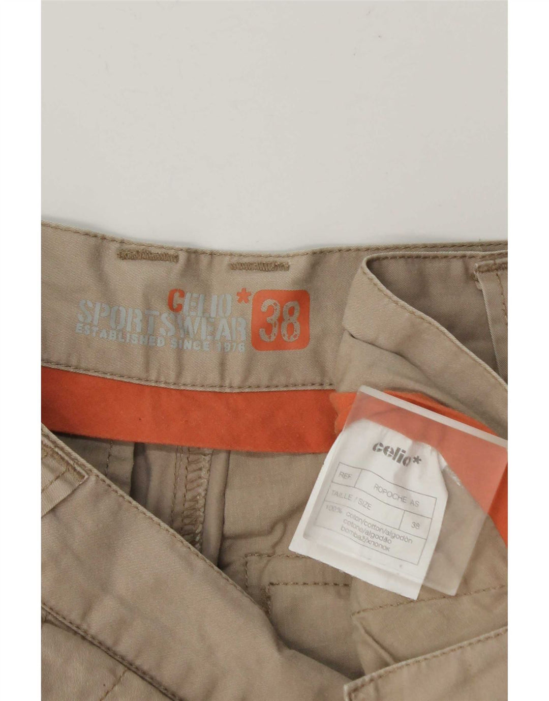 Celio Shorts Cargo Hombre W38 XL Algodón Caqui