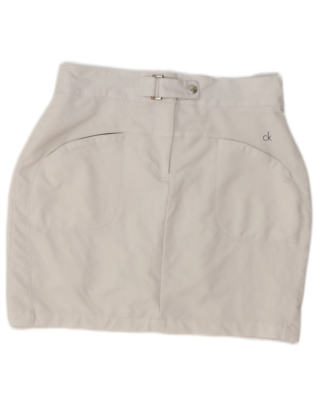 Calvin Klein Minifalda para mujer UK 10 Small W28 Poliéster blanco