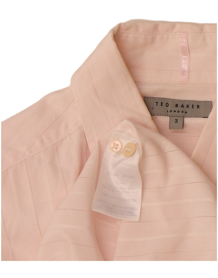 Ted Baker Camisa para hombre Talla 3 Algodón a rayas rosa medio