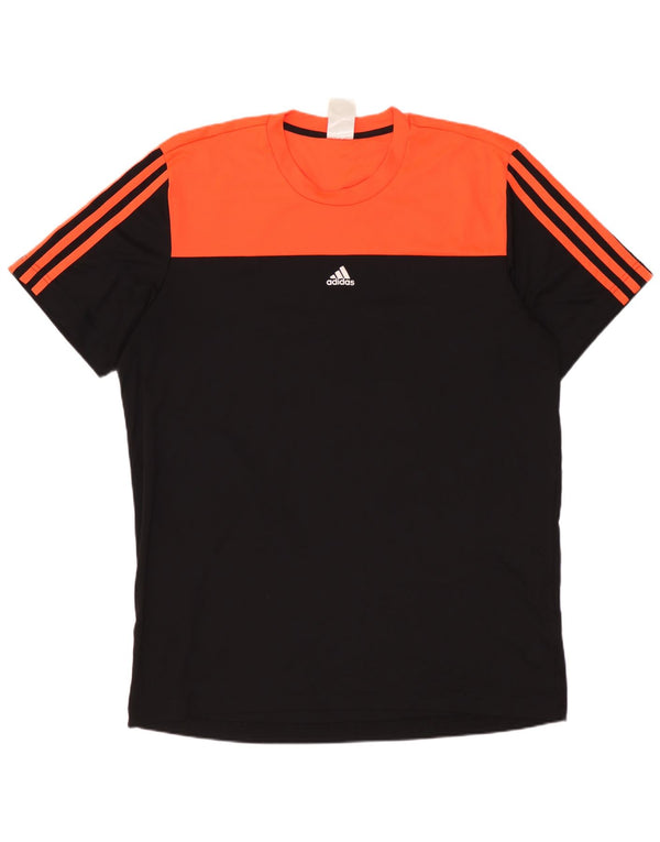 ADIDAS Camiseta gráfica para hombre Top grande Negro Colorblock Poliéster