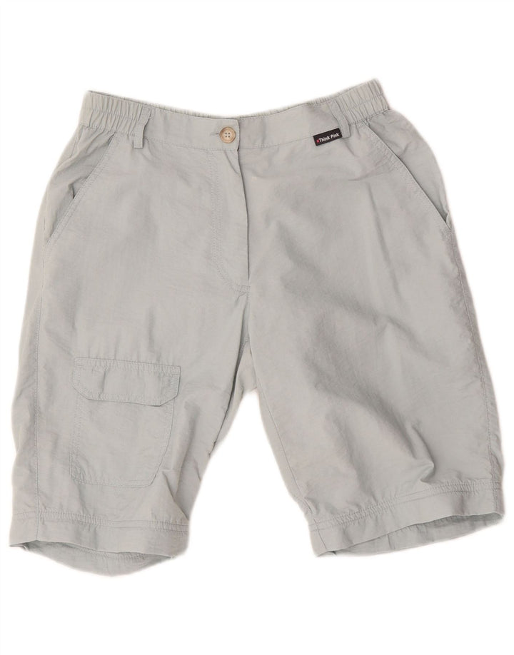 Pantalones cortos tipo cargo para mujer Think Pink IT 44 Medium W27 Poliéster gris