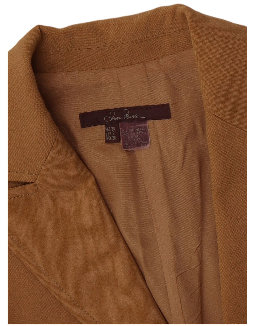 Zara Mujer Chaqueta Blazer De 2 Botones EU 38 Small Beige Poliéster