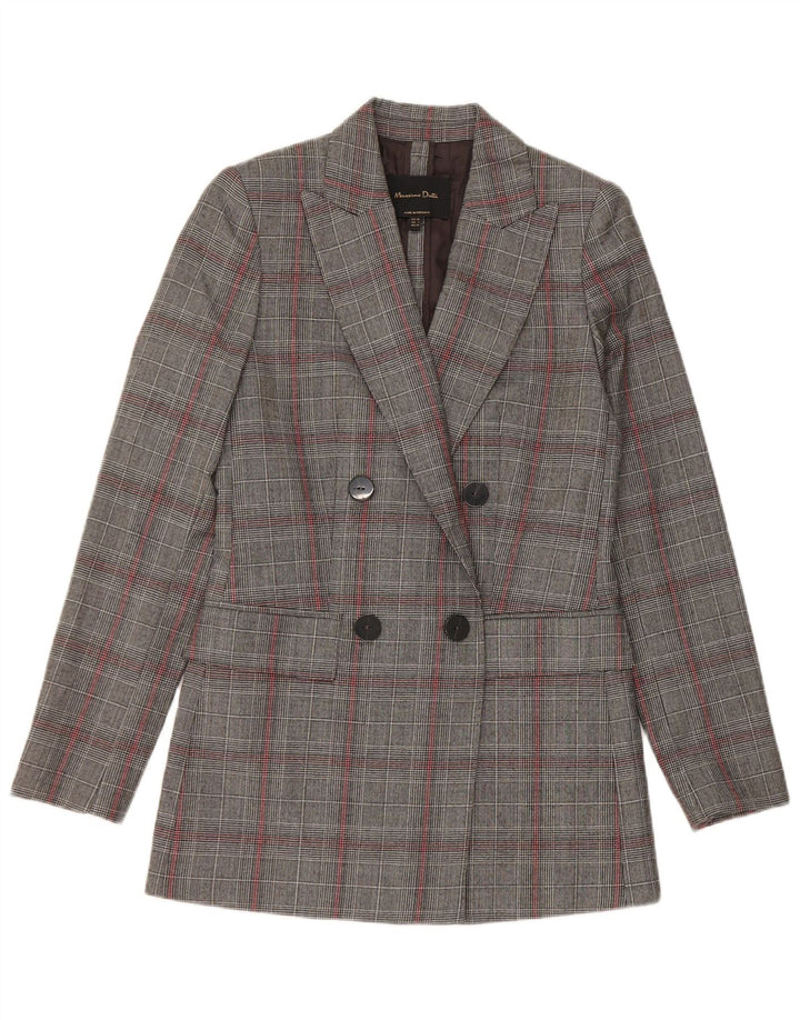 Massimo Dutti Chaqueta Blazer Larga Para Mujer EU 34 2XS Gris Pata De Gallo